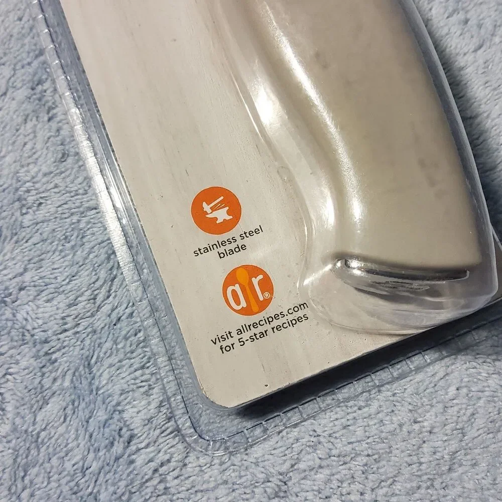 New Allrecipes 8 Inch Chef Knife Stainless Steel Beige Off White Handle NIP